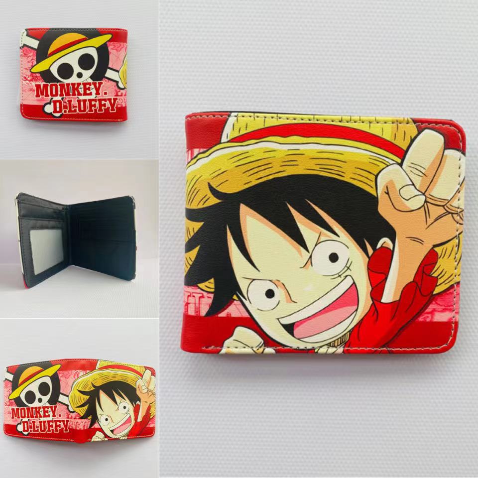 One Piece One Piece Cartera de dibujos animados japoneses Luffy Choba Solon plegable estudiantes PU cartera de cuero corta