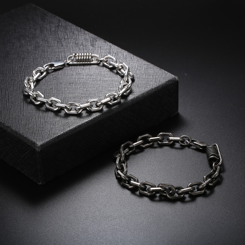 Punk Solid Color Titanium Steel Vacuum Plating Men'S Bracelets Men's Chain Bracelets display picture 2