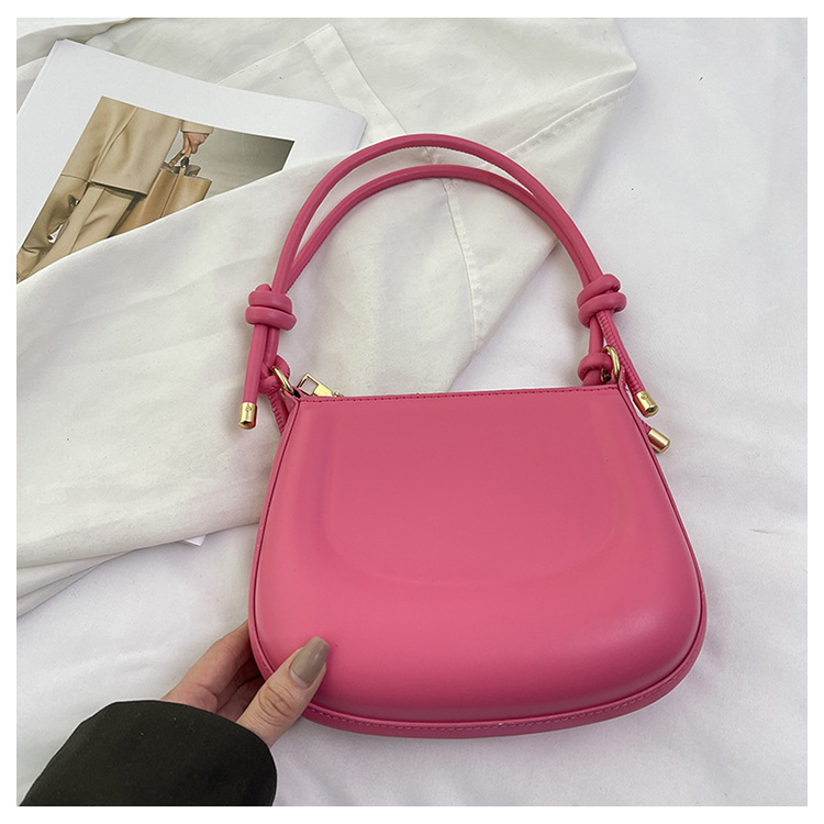 Textura color caramelo nuevo bolso femenino portátil moda moda bolso de hombro estilo occidental bolso de axila simple bolso de silla dulce