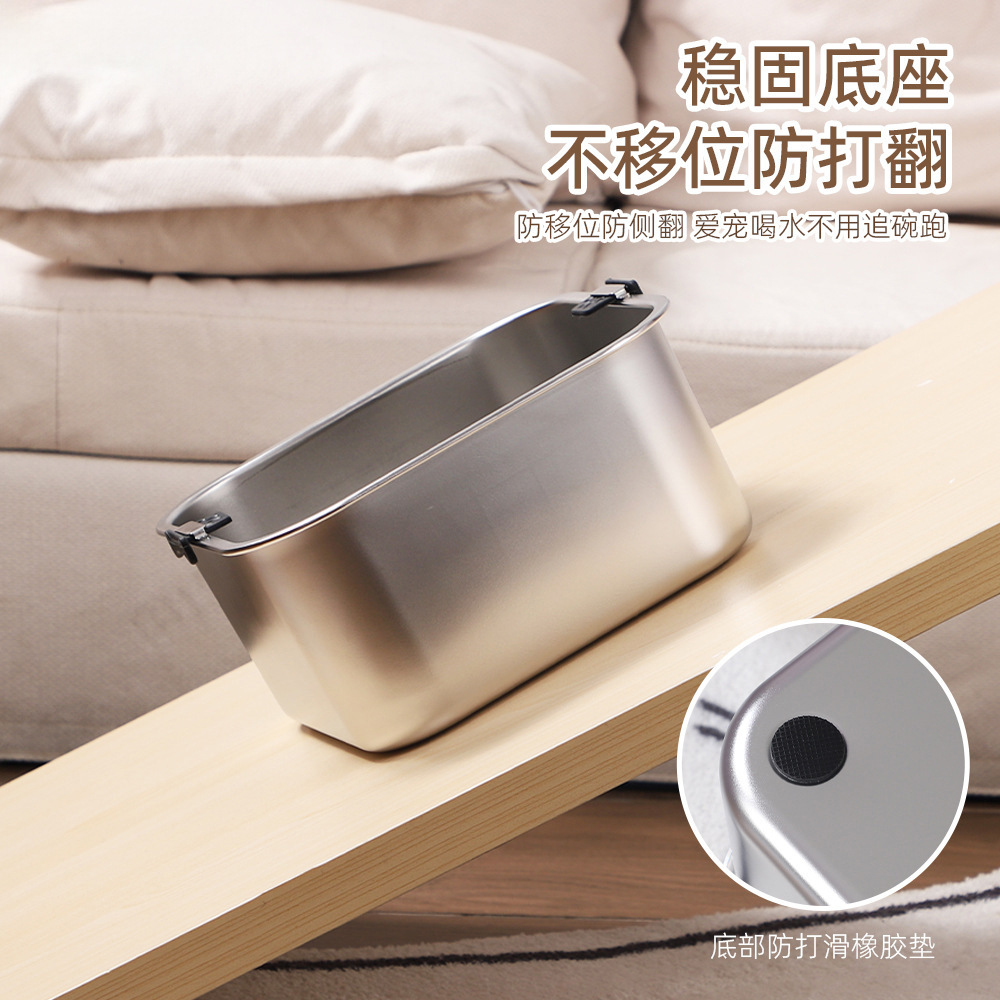 304 stainless steel dog bowl suspended bowl square floating bowl dog…