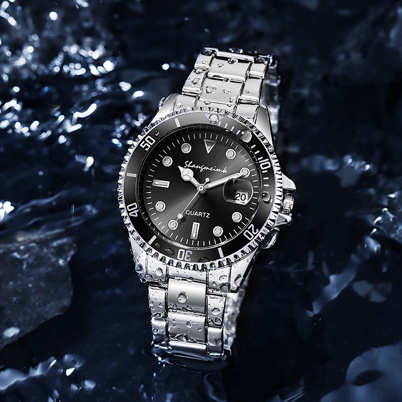 Tiktok vert Shangmei Water Ghost Couple montre en alliage calendrier lumineux étanche_voghion.com