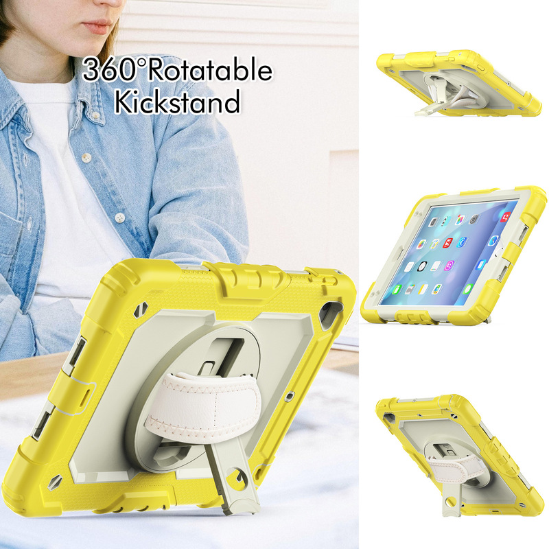 Suitable for Apple Tablet iPad mini 4/5 Shoulder Strap Anti-collision Silicone Three-proof Outdoor Cute Camouflage Protective Case