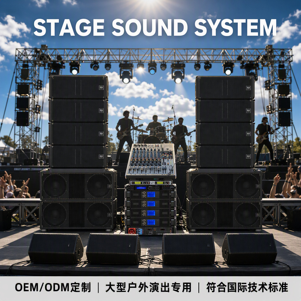 Sistema de Audio de Alta Gama para Actuaciones al Aire Libre a Gran Escala, Conjunto Completo de Sistema de Sonido Line Array para Escenarios, Bares e Iglesias