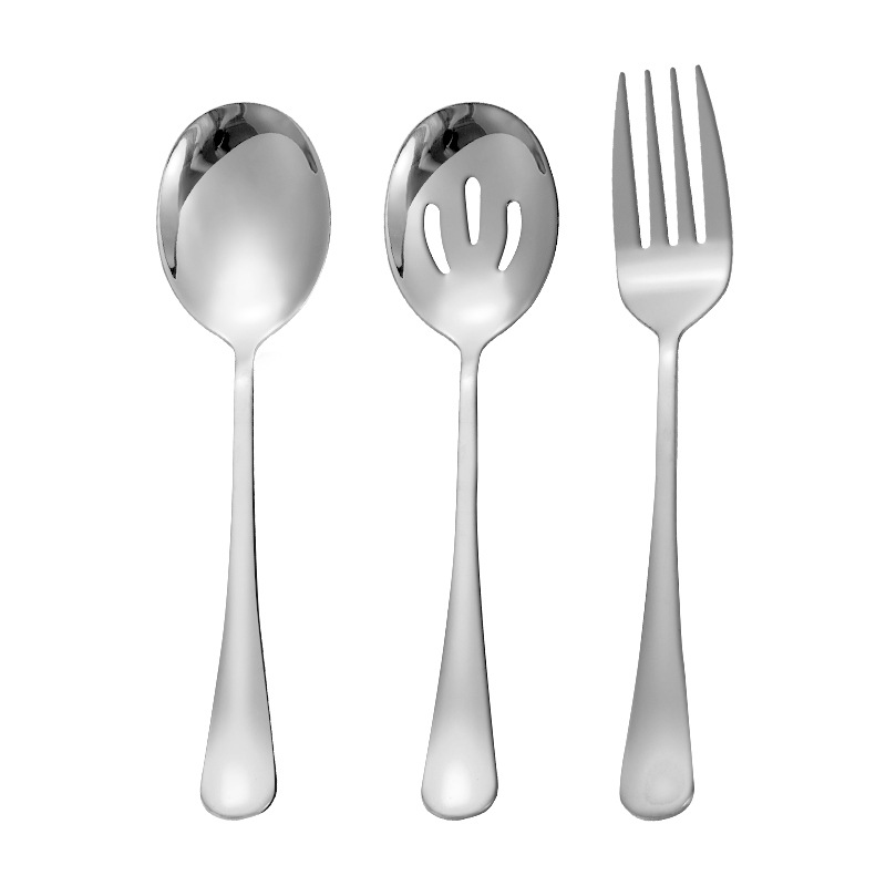1010 Acero inoxidable espesado cuchara pública mango largo plato tenedor colador público comida compartir buffet compartir cuchara