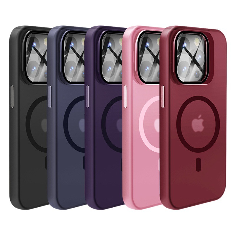 Nueva cáscara de la succión magnética de la manzana 15pro para la cubierta protectora helada resistente a la caída invisible de la caja del teléfono del soporte 15 del iPhone