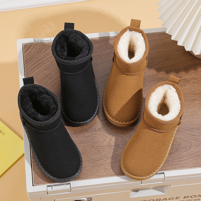 Botas de neve infantis para mulheres no outono e inverno de 2023, novo calor espesso e pelúcia para meninos de oito ou nove anos,_voghion.com