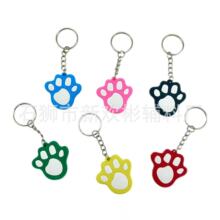 厂家直销卡通爪印钥匙扣 创意软胶跑地摊货包包装饰挂件跨境批发
