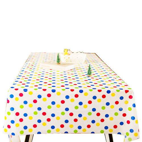 Disposable party tablecloth plastic tablecloth birthday kindergarten color polka dot tablecloth polka dot table mat wholesale
