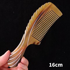 卸売り牛角櫛18cm牛角歯打花櫛ハンドル幅歯牛角櫛