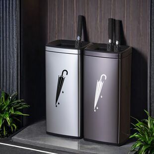 酒店大堂不锈钢雨伞桶商用立式方形门口轻奢置伞收纳架放雨伞筒-阿里巴巴