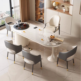 Cream Style Slate Tea Table and Chairs Office Tea Table Tea Table Balcony Home Beauty Salon Reception Negotiation Tea Table