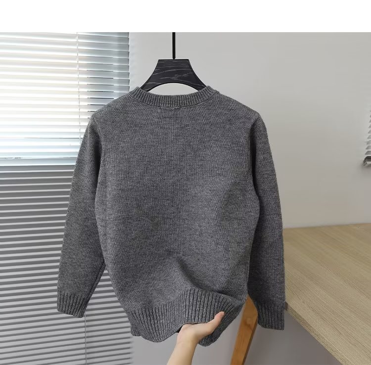 Men's Round Neck Sweater Casual Versatile Knit Pullover British_voghion.com