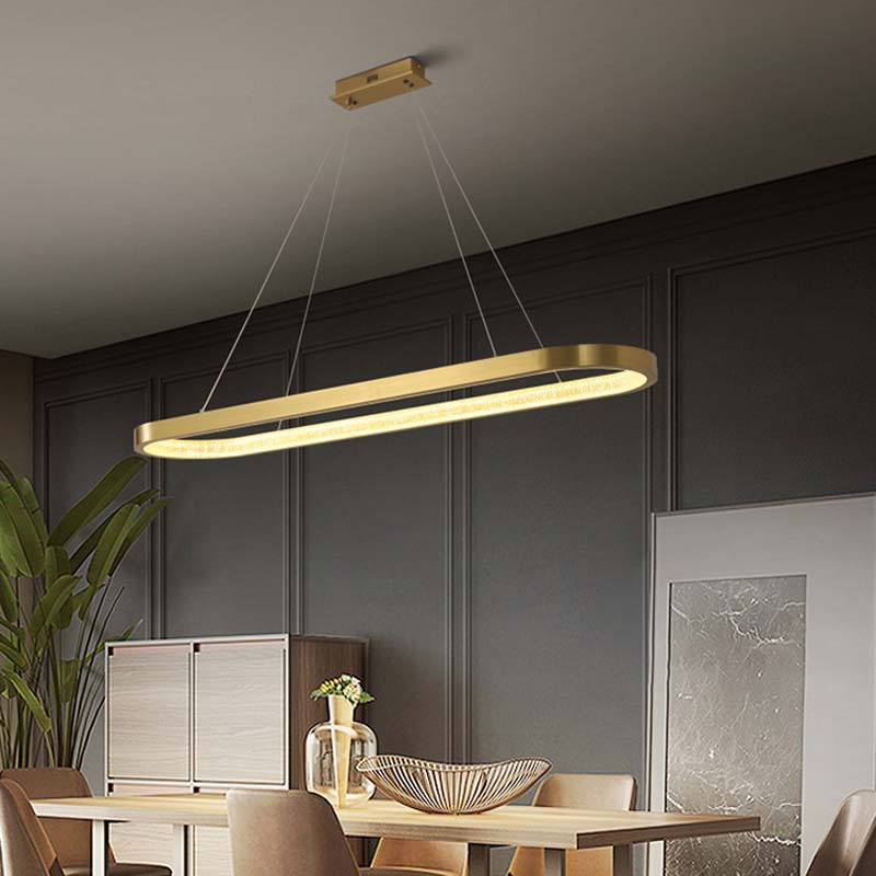 Nuevo tipo de alta gama de oficina oval comedor lujoso minimalista lámpara de mesa de comedor bar lámpara de comedor de oficina moderna lámpara de cama