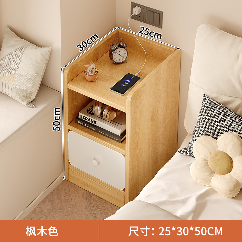 Mesa de cabezal de cama pequeña y fácil de almacenar estante de alquiler de vivienda armario de hendidura ultra estrecha armario de almacenamiento al lado de la cama del dormitorio