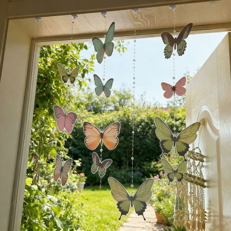 Little Red Book Butterfly DIY Door Curtain Material Bag Butterfly Curtain Umbrella Surprise Box Bedroom Living Room Background Wall Sticker