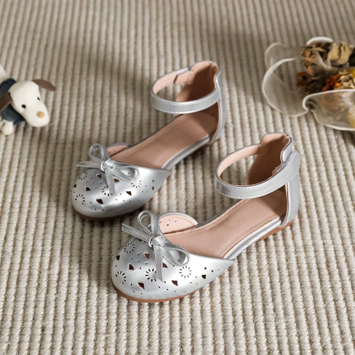 Трансграничная внешняя торговля Корейская версия банта с круглой головкой полые плоские ботинки принцессы