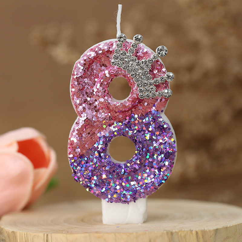 Vela de cumpleaños numérica que cambia de color, corona de princesa, decoración para Amazon y AliExpress – Mayorista de Yiwu