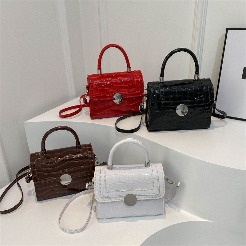 石頭紋手提小方包包女2024新款時尚單肩包跨境外貿代發百搭斜挎包