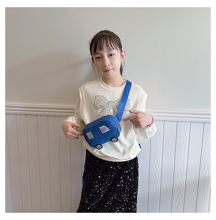 Niños Lienzo Color Sólido Lindo Hilo De Coser Cuadrado Cremallera Bolsas De Hombro display picture 18