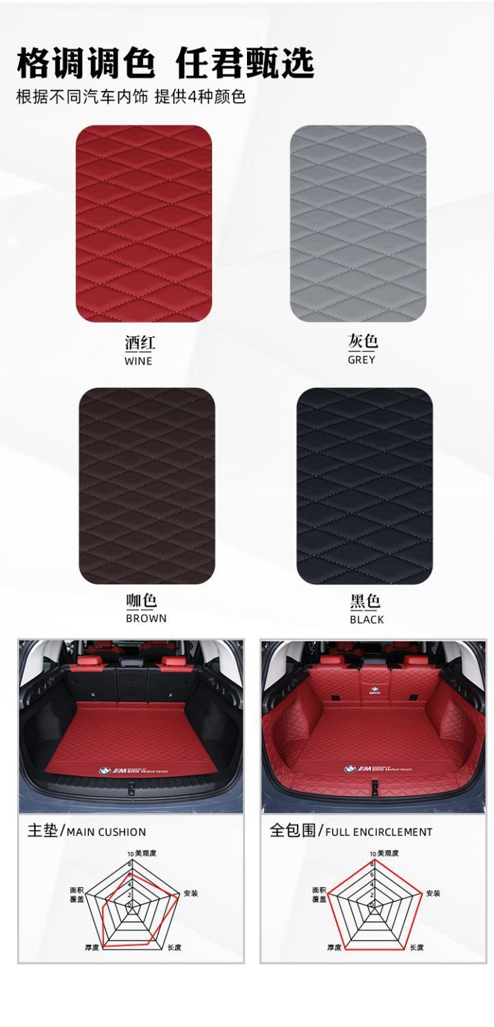 Suitable for 2023 BMW x1 trunk mat surrounded by special BMW X1 trunk mat lower car trunk mat