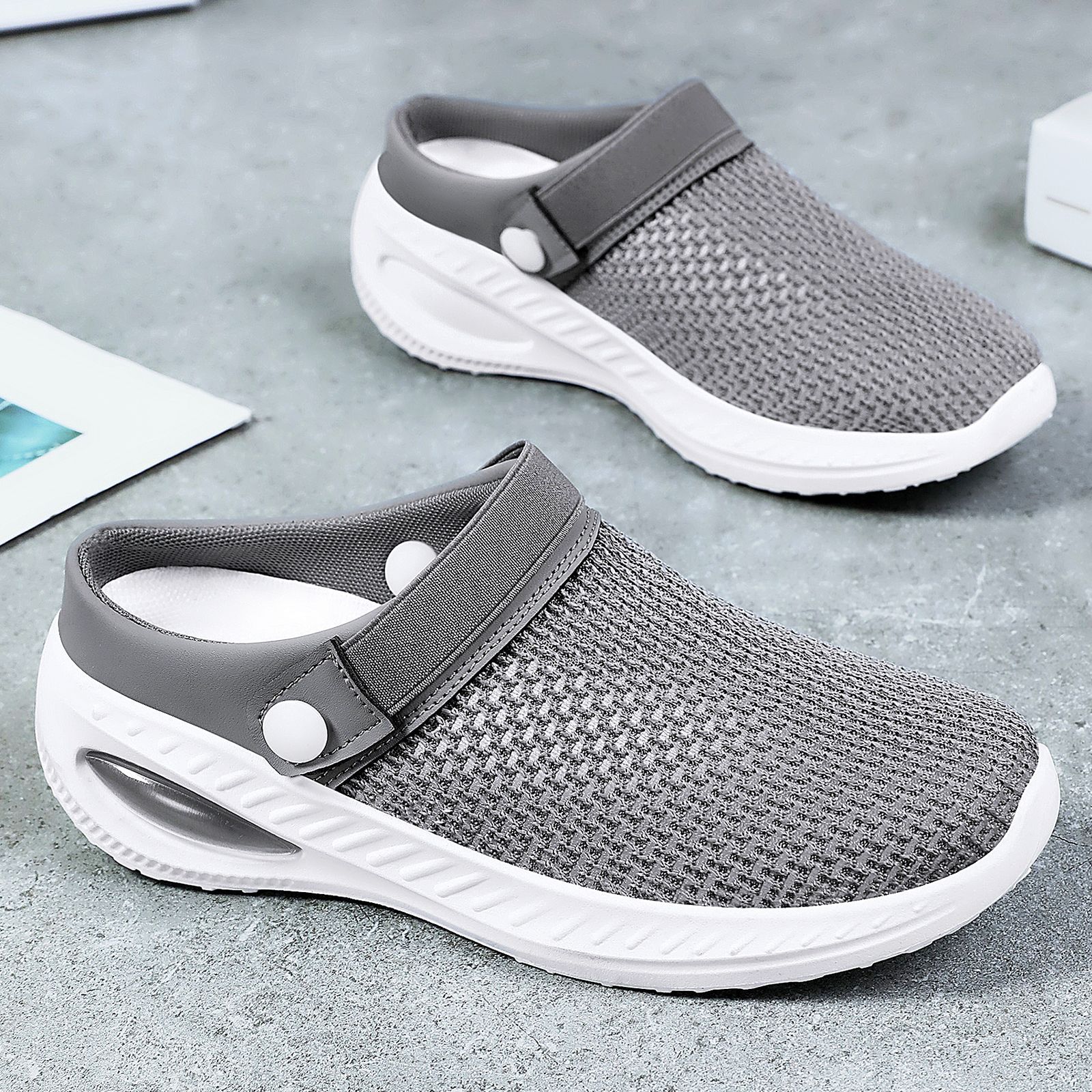 Zapatos de mujer transfronterizos con suela suave no se cansa zapatillas de mujer zapatillas casuales zapatos de hombre semi-remolque transpirables semi-remolque zapatillas de mujer