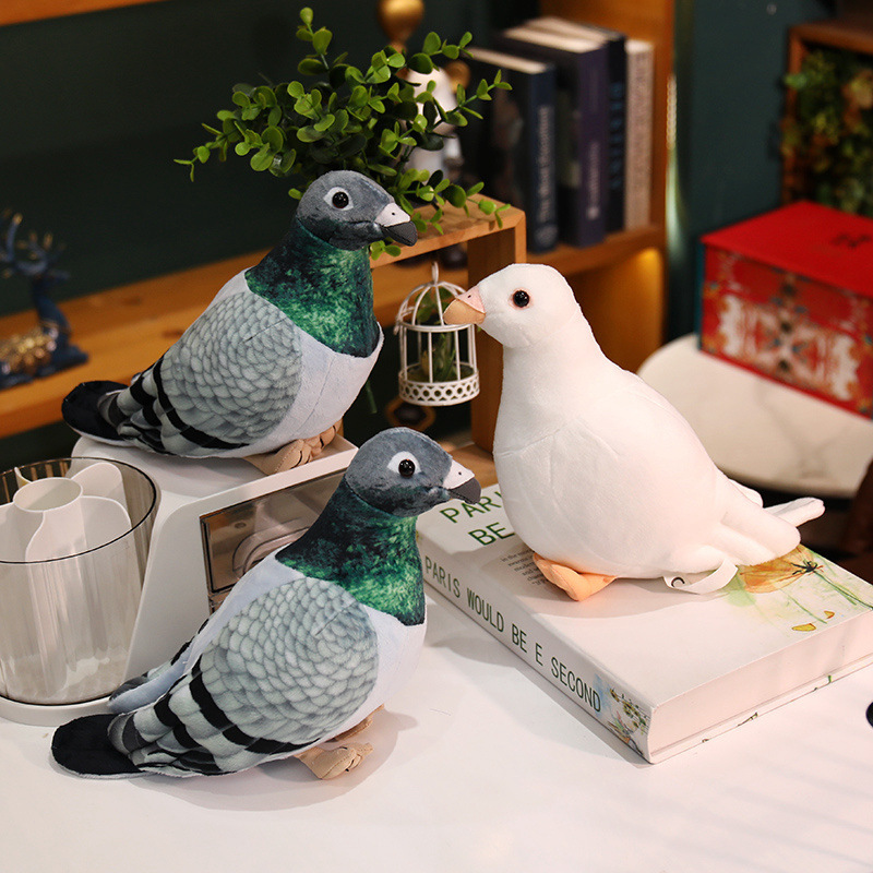 Simulación transfronteriza palomas juguetes de peluche muñecas de dibujos animados pájaros palomas muñecas adornos regalo de cumpleaños para niños image 1
