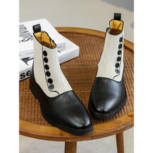 H 55447 Pointed toe high-top leather shoes ��ͷ�߰���װƤЬ