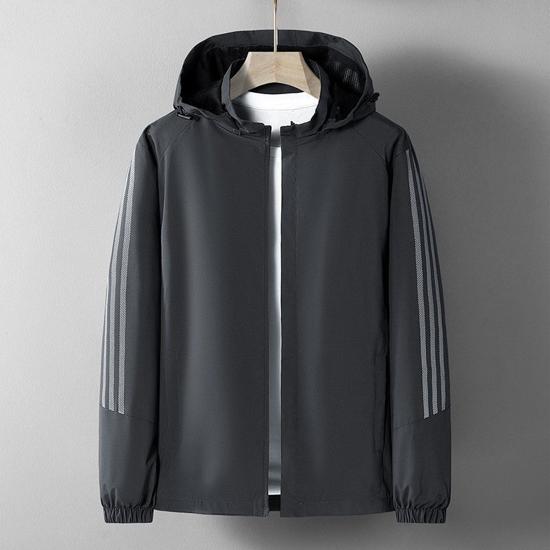 M - 8XL chaqueta deportiva de marca de moda masculina suelta con capuzas de tamaño grande americano de tres rayas chaqueta corta de primavera y otoño image 5
