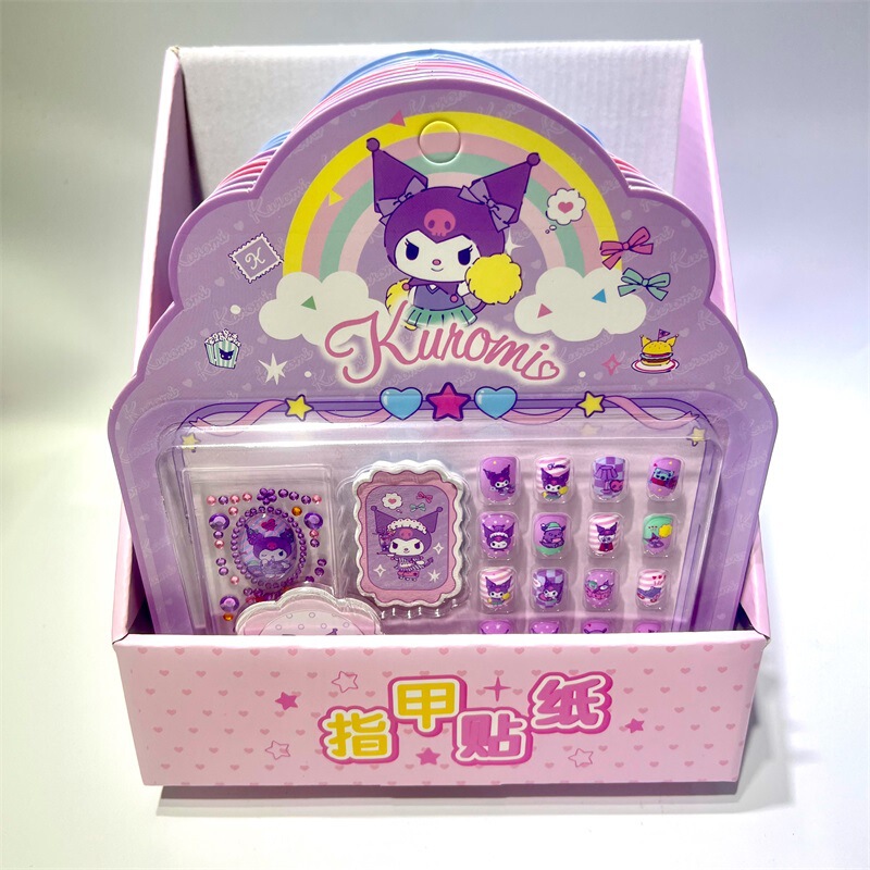 Sanrio Kuromi Children's Nail Stickers Melody Cinnamon Dog Hello Kitty Self-Adhesive Nail Sticker Set Sanrio Kuromi Children's Nail Stickers Melody Cinnamon Dog Hello Kitty Self-Adhesive Nail Sticker Set