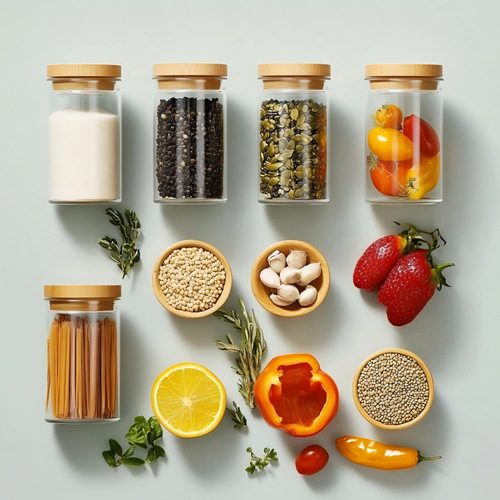 Vintage bamboo-covered glass sealed cans kitchen storage cans food grade high borosilicate glass cans tea coarse grains storage cans