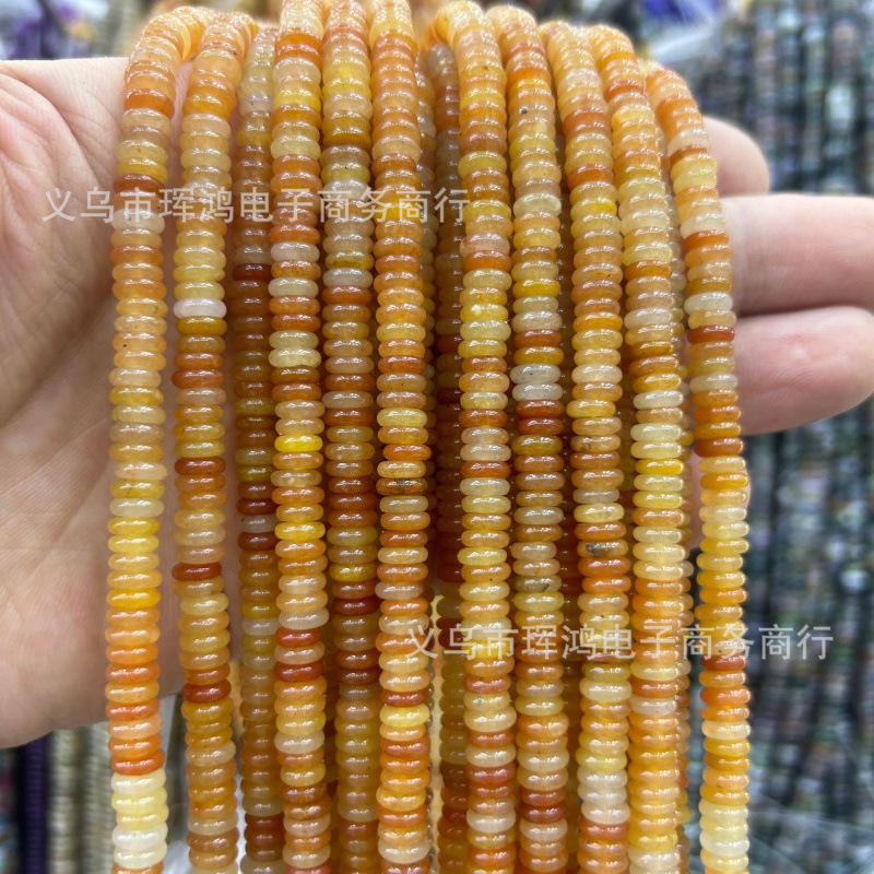 天然石2*6mm亚马逊算盘珠虎眼圆片散珠diy饰品配件定位珠隔片串珠|undefined
