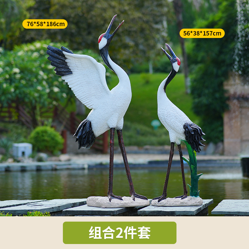 仿真仙鹤造景玻璃钢雕塑丹顶鹤鸟类模型花园 thumbnail 15