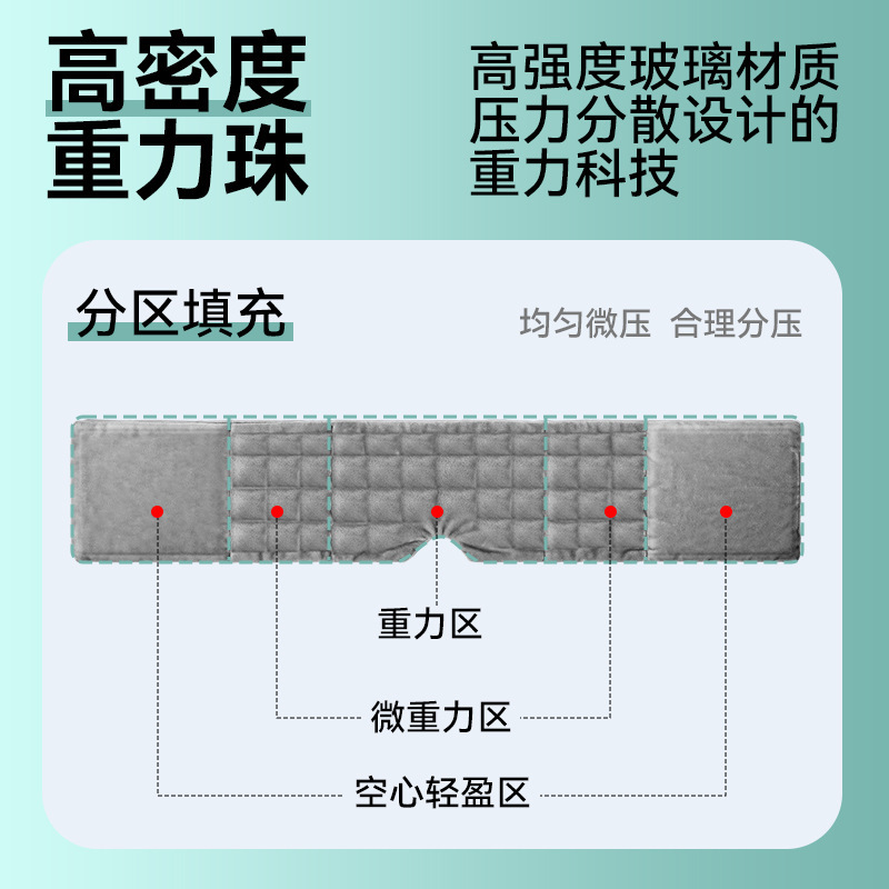 重力护眼罩水晶超柔材质长条加宽加长眼罩成人男学生午休不勒耳眼|undefined