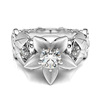 Gemstone ring, zirconium, fashionable ring with stone, accessory, flowered, wholesale