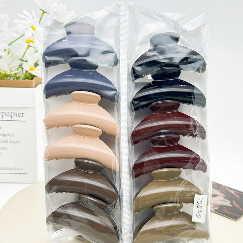 Pinza de pelo grande de plástico con diseño de PC, color té con leche, para mujer, estilo coreano, versión coreana, accesorios de tienda de dos yuanes. image 27