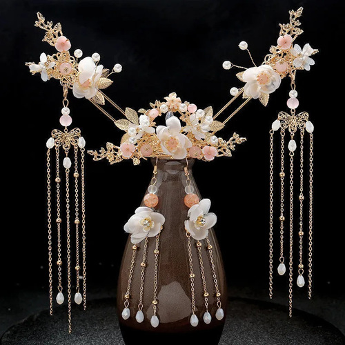 Hanfu Headwear for Women, Ancient Style Hairpin and Hair Clip Set, Complete Outfit Hair Accessories, Exquisite Fairy-like Qisubu Shushao Ancient Costume Hairpin Accessory