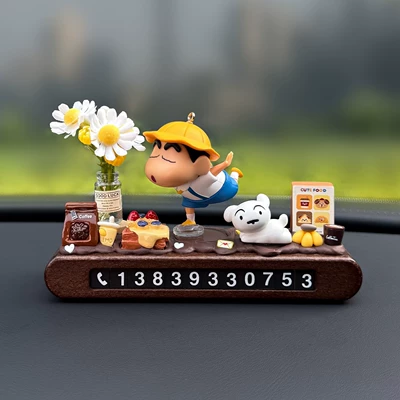 2026 New Model Crayon Shin-Chan Temporary Parking Number Plate for Moving Car, Cute Car Phone Number Plate (Nömrəli dayanma kartı) - genuine-wenhua-xiaoxin-cream-glue-stop-sign-free-5-sets-of-numbers
