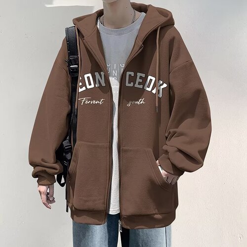 American streetwear brand outerwear men spring and autumn sports hooded open sweater boys top clothing jacket