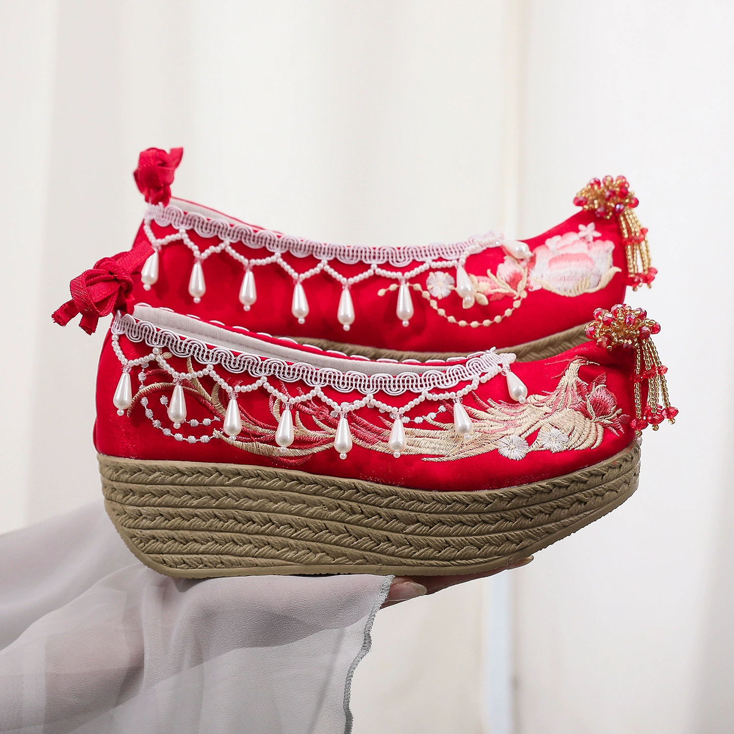 [FengLaiyi] 2024 новая модель Xiuhe одежда свадебная обувь с кисточками