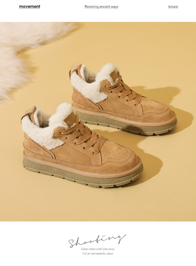 Women's Snow Boots Warm Winter Velvet Lined Thick Sole Cotton Shoes_voghion.com
