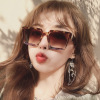 2021 new pattern fashion European style Box Sunglasses Trend Street beat personality Retro Box Sunglasses