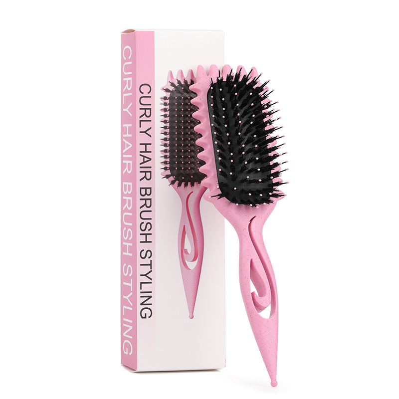 跨境爆款镂空梳尖尾定义梳按摩弹跳梳curl define stying brush|undefined