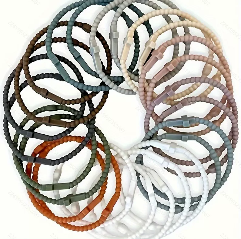 亚马逊热门儿童手环新款简约欧美手环手环手串细款十字架硅胶手环