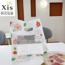 小白兔透明塑料袋外卖打包袋小吃零食沙拉甜品烘焙包装袋快餐奶茶