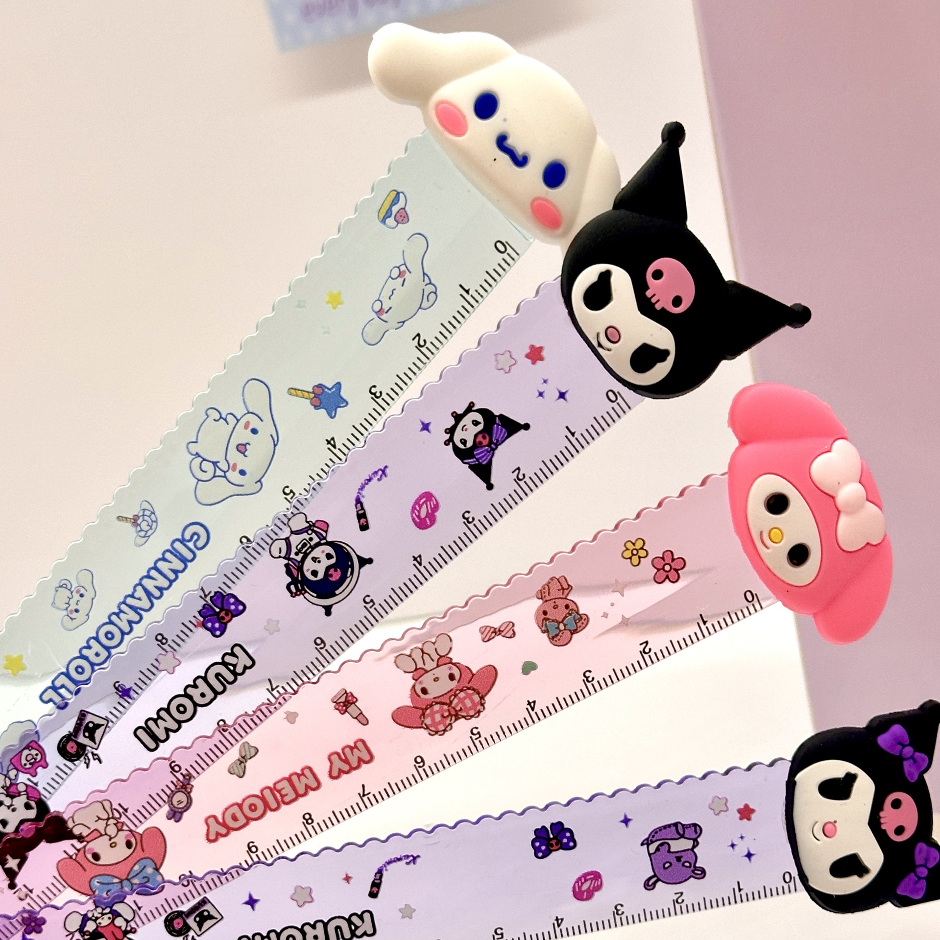 15cm regla de dibujos animados regla de dibujos animados regla dura de color adorable pegamento blando papelería de los estudiantes de la escuela primaria regla de dibujos animados transparente