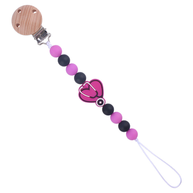 Nuevo bebé suministros de dibujos animados mariposa silicona mordedor calmante bebé DIY mordedura pegamento cadena anti-gota cadena