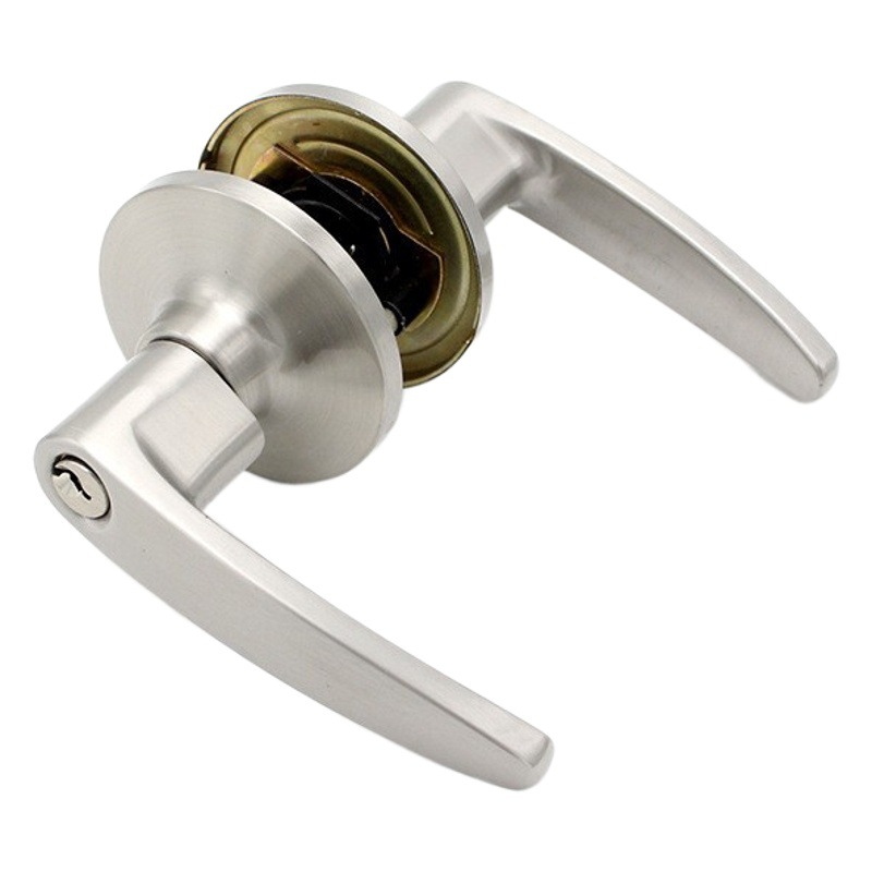 Manija de acero inoxidable americana cerradura de tres polos reemplazo universal cerradura de la bola baño cerradura de la puerta de una sola lengua con llave cerradura de la puerta