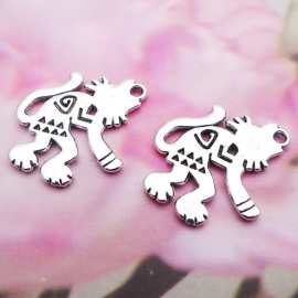 LY1201  20*23mm合金古银猫咪吊坠挂件饰品配件120个/包1.8克