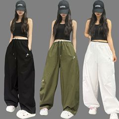 SCK トレンド ダブルウエストパンツ ワイドレッグ カジュアルパンツ 2561 快適薄手スタイル
