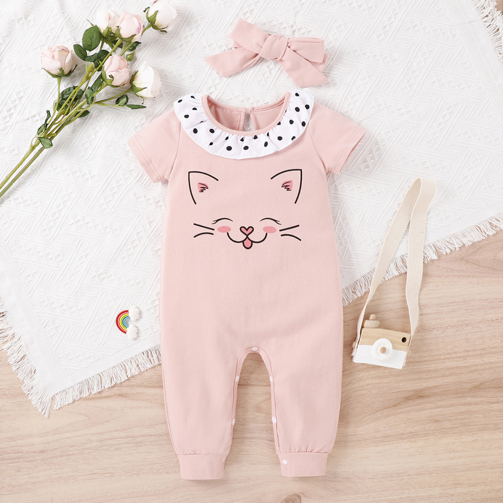 2022 summer new baby romper pink cute an...